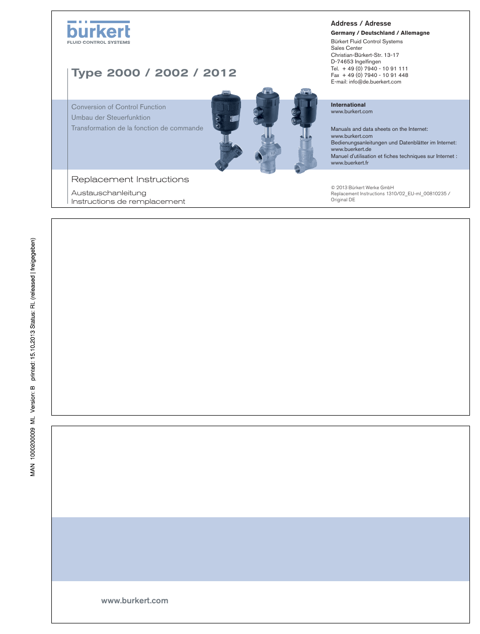 Français | Burkert Type 2012 User Manual | Page 9 / 12