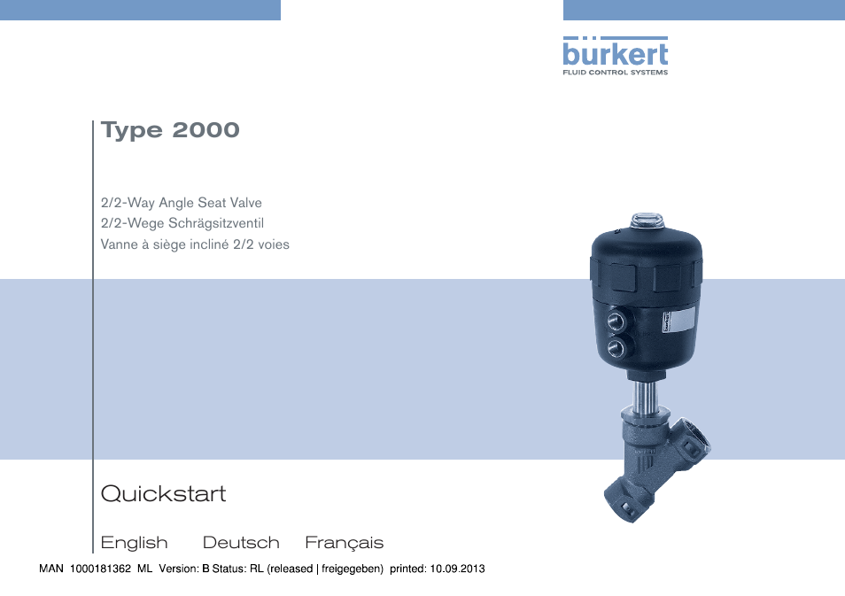 Burkert Type 2000 User Manual | 34 pages