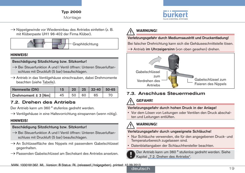 Burkert Type 2000 User Manual | Page 19 / 34