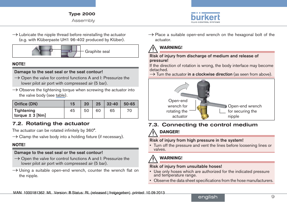 Burkert Type 2000 User Manual | Page 9 / 34