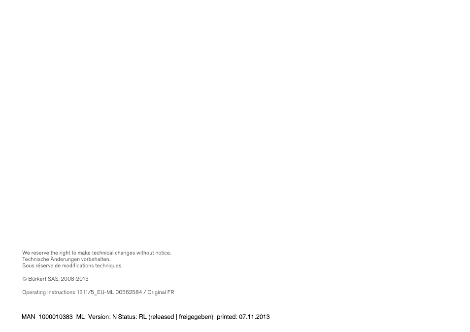 Burkert Type 1062 User Manual | Page 2 / 112