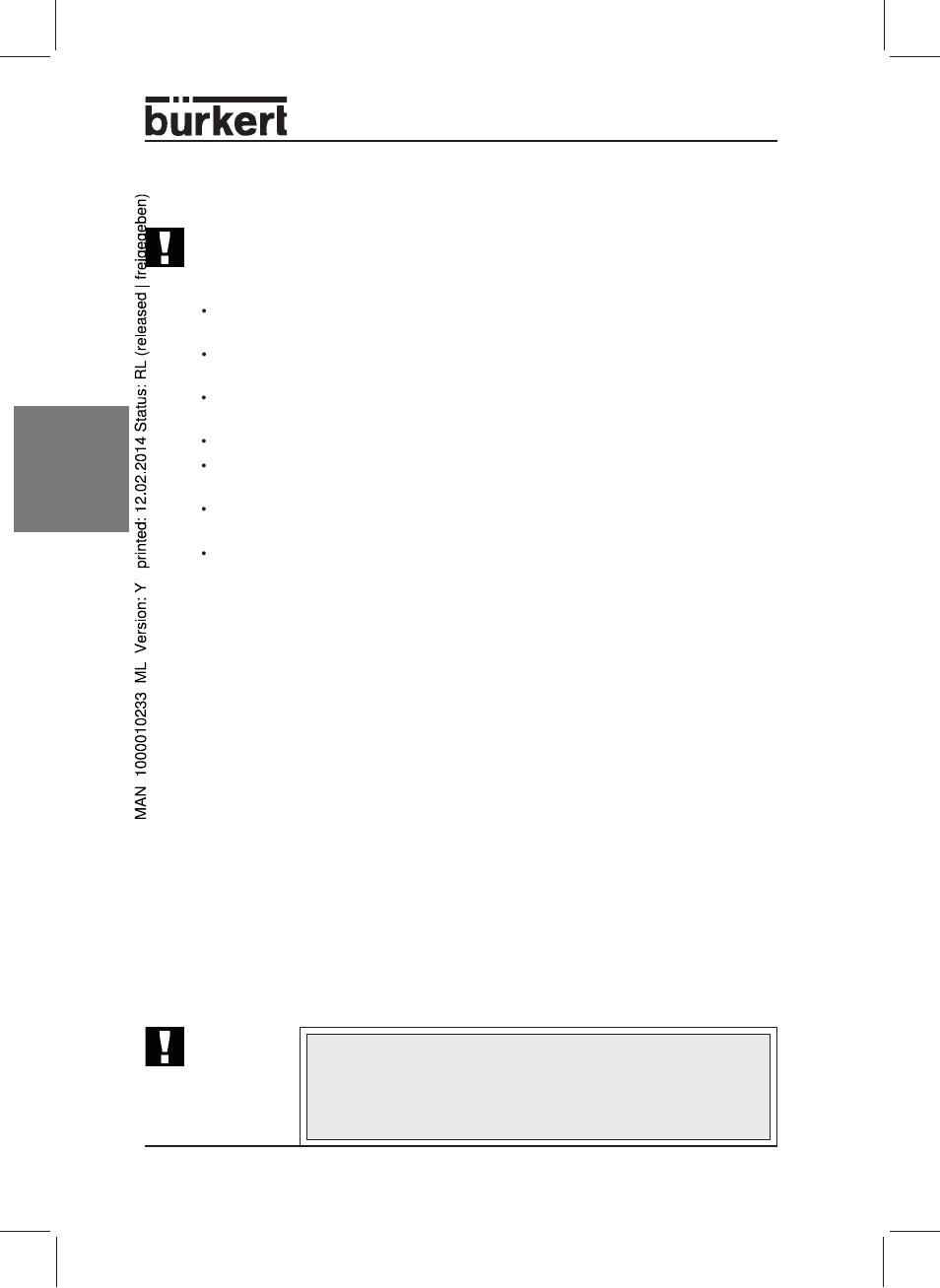 De ut sc h, Sicherheitshinweise kontaktadressen, Gewährleistung | Burkert Type 2712 User Manual | Page 16 / 40