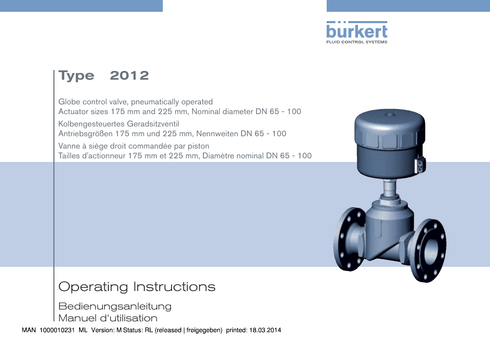 Burkert Type 2012 User Manual | 58 pages