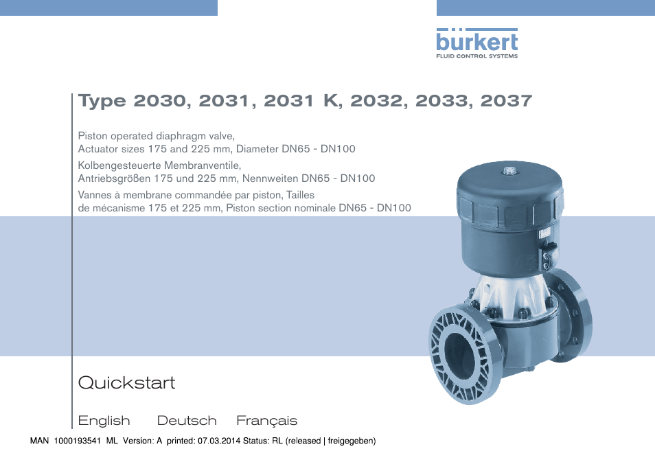 Burkert Type 2037 User Manual | 40 pages