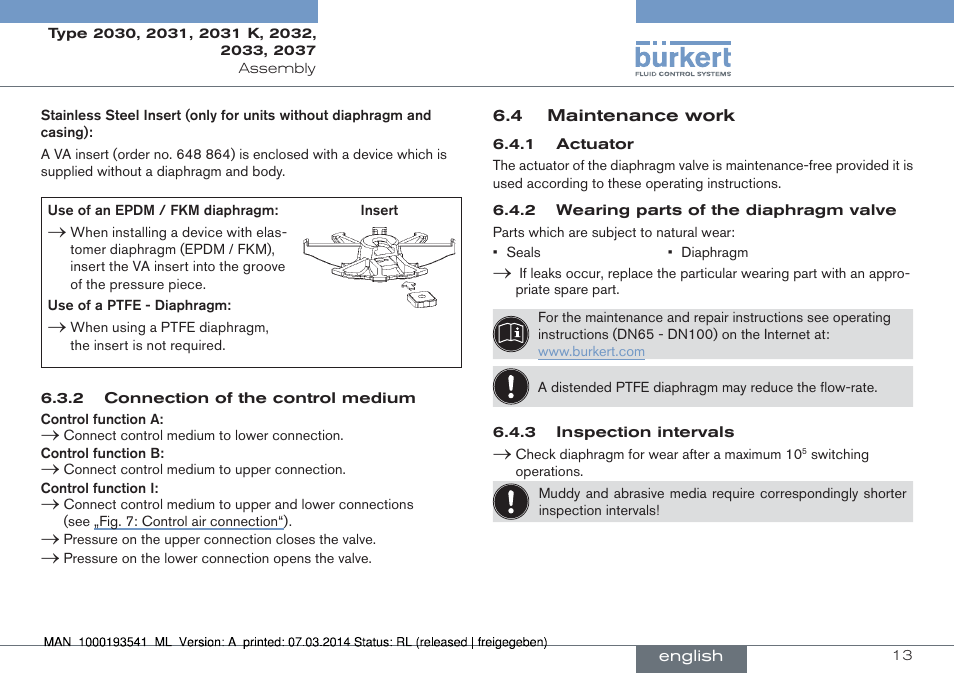 Burkert Type 2037 User Manual | Page 13 / 40