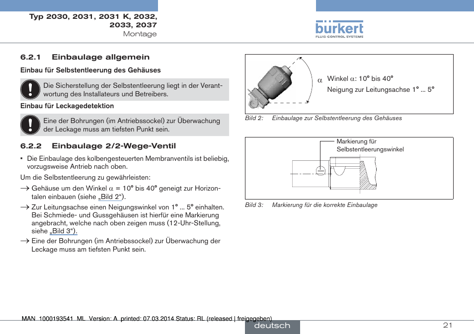 Burkert Type 2037 User Manual | Page 21 / 40