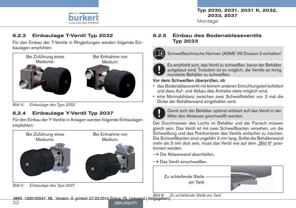 Burkert Type 2037 User Manual | Page 22 / 40