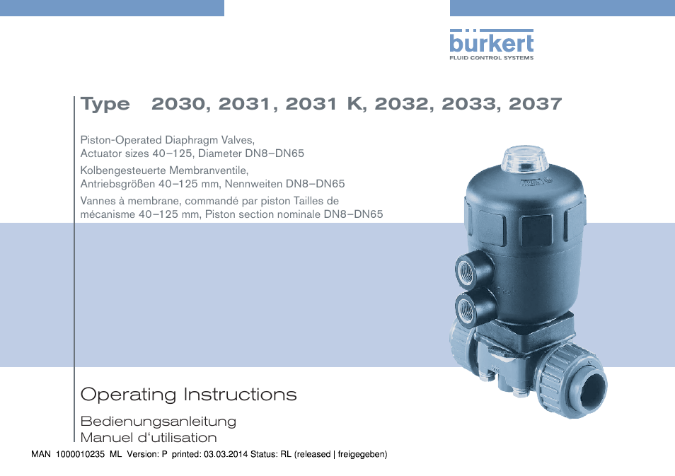 Burkert Type 2037 User Manual | 106 pages
