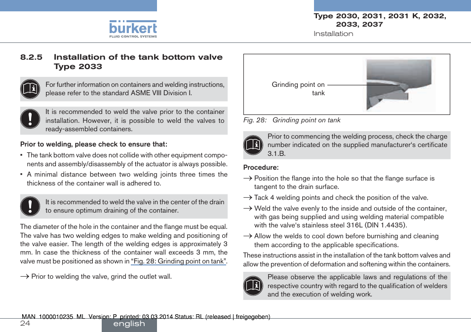 Burkert Type 2037 User Manual | Page 24 / 106