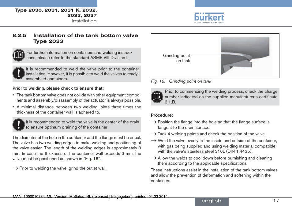 Burkert Type 2037 User Manual | Page 17 / 82