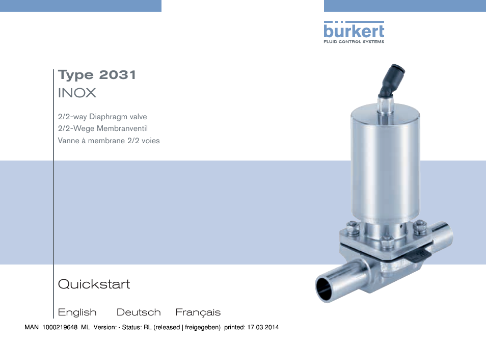 Burkert Type 2031 User Manual | 28 pages