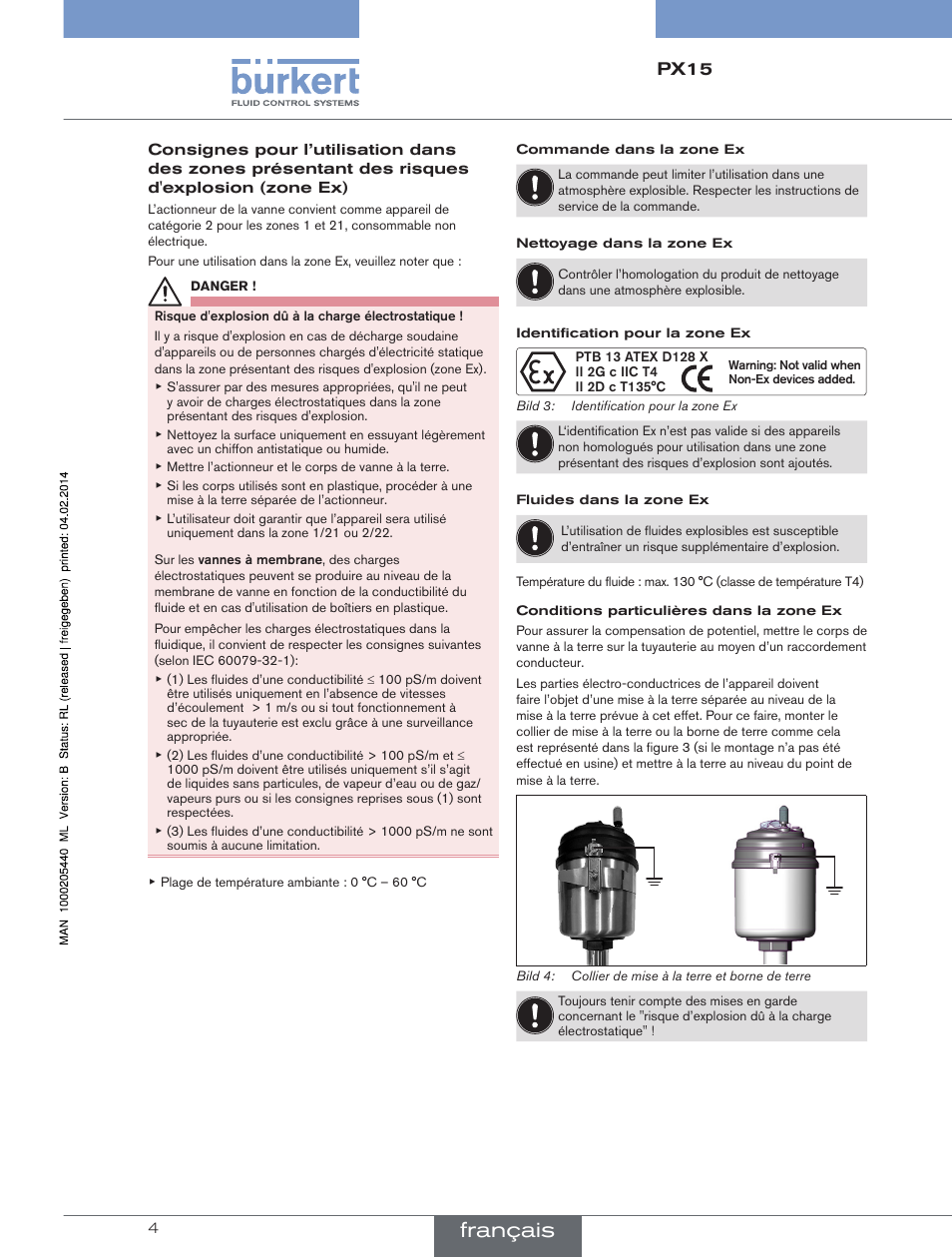 Français, Px15 | Burkert Type 2301 User Manual | Page 4 / 4