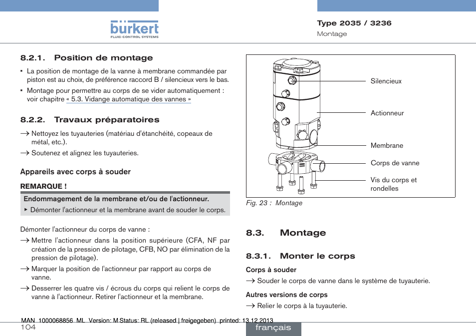 Burkert Type 3236 User Manual | Page 104 / 124
