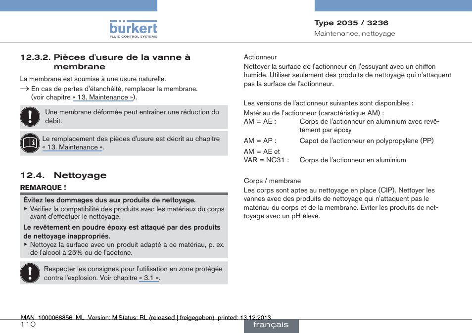 Burkert Type 3236 User Manual | Page 110 / 124