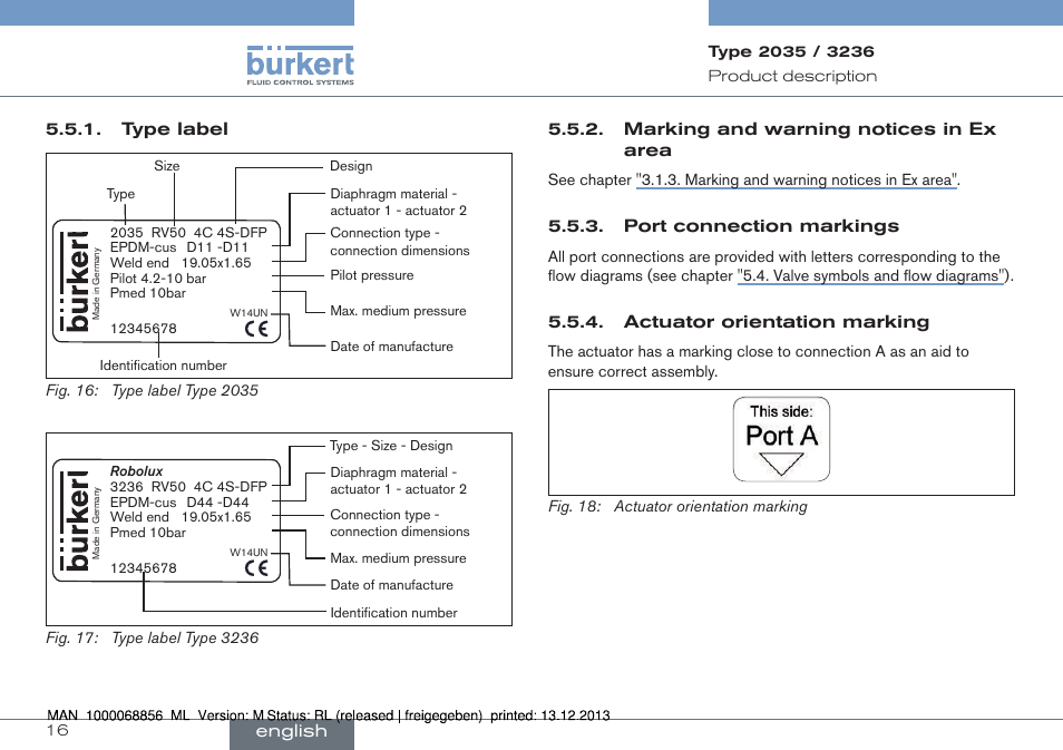 Burkert Type 3236 User Manual | Page 16 / 124