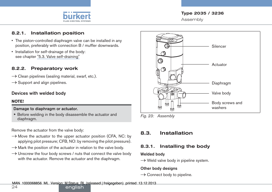Burkert Type 3236 User Manual | Page 24 / 124