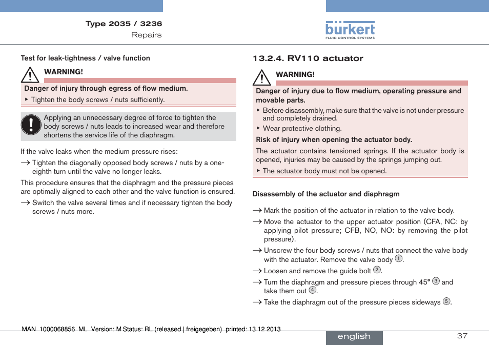 Burkert Type 3236 User Manual | Page 37 / 124