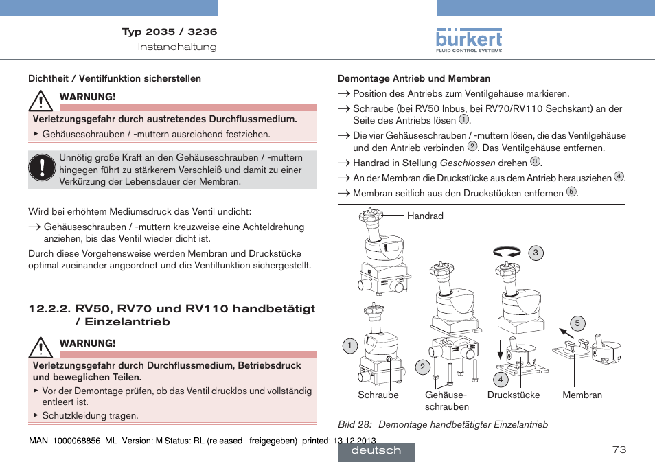 Burkert Type 3236 User Manual | Page 73 / 124
