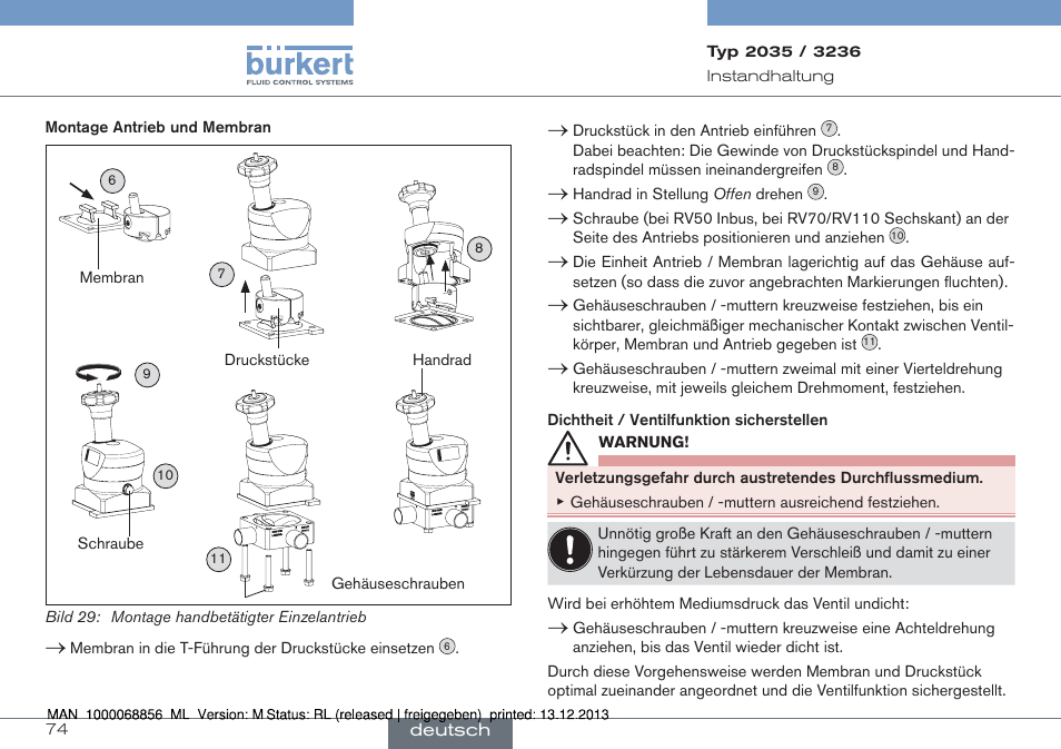 Burkert Type 3236 User Manual | Page 74 / 124