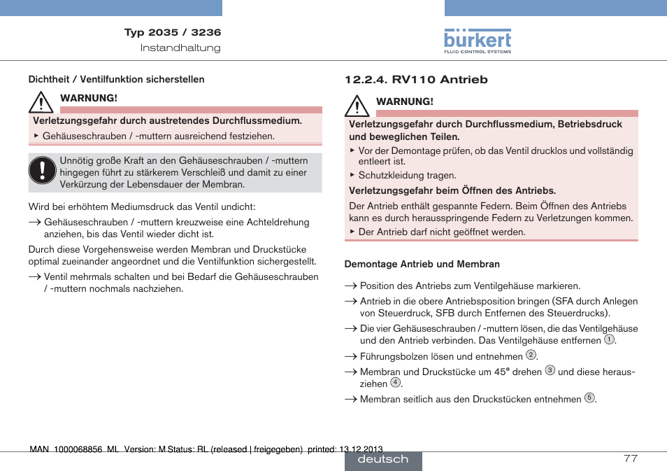 Burkert Type 3236 User Manual | Page 77 / 124