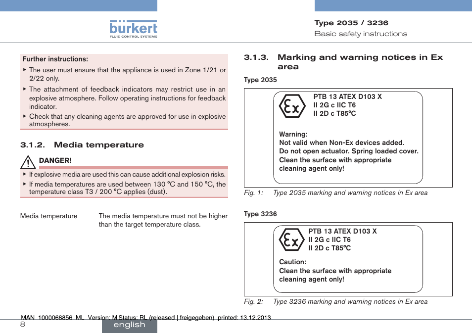 Burkert Type 3236 User Manual | Page 8 / 124