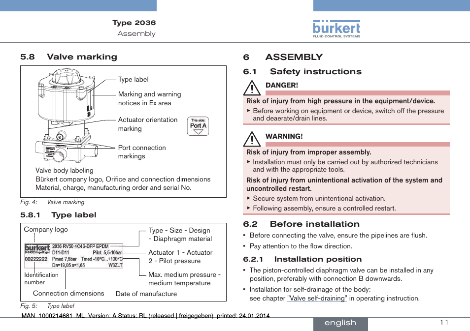 Burkert Type 2036 User Manual | Page 11 / 52