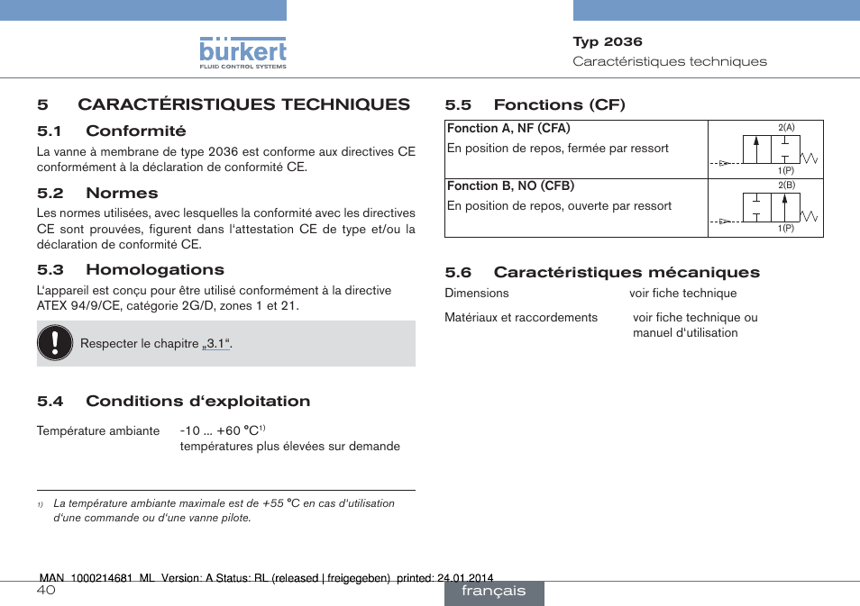 Burkert Type 2036 User Manual | Page 40 / 52