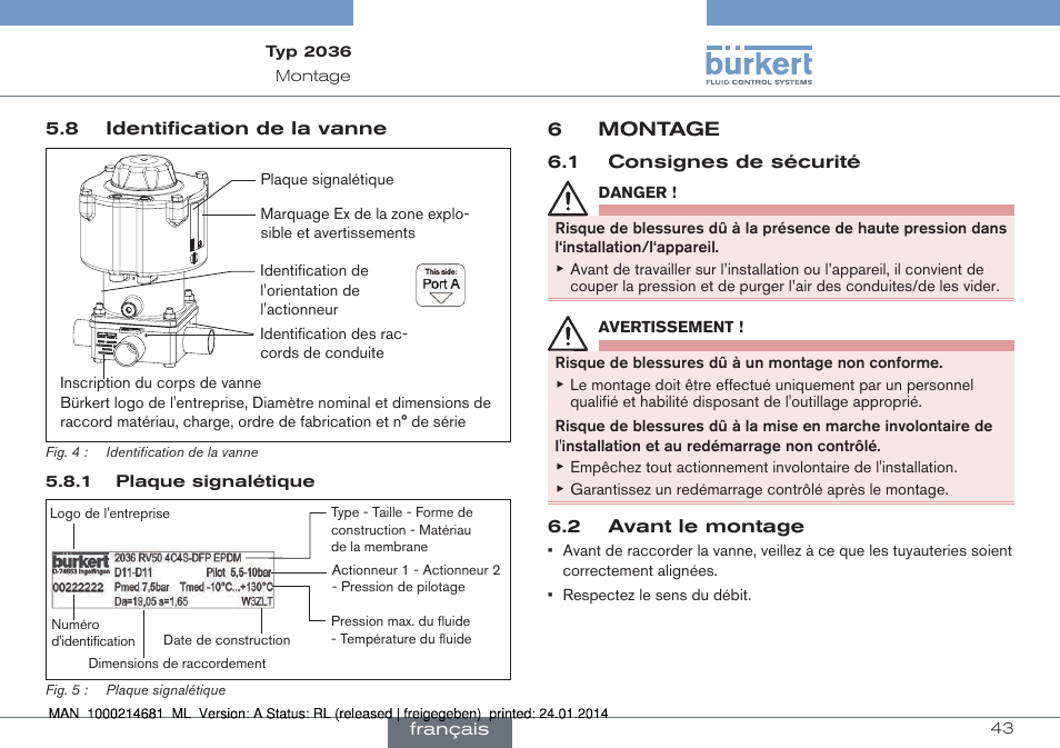 Burkert Type 2036 User Manual | Page 43 / 52