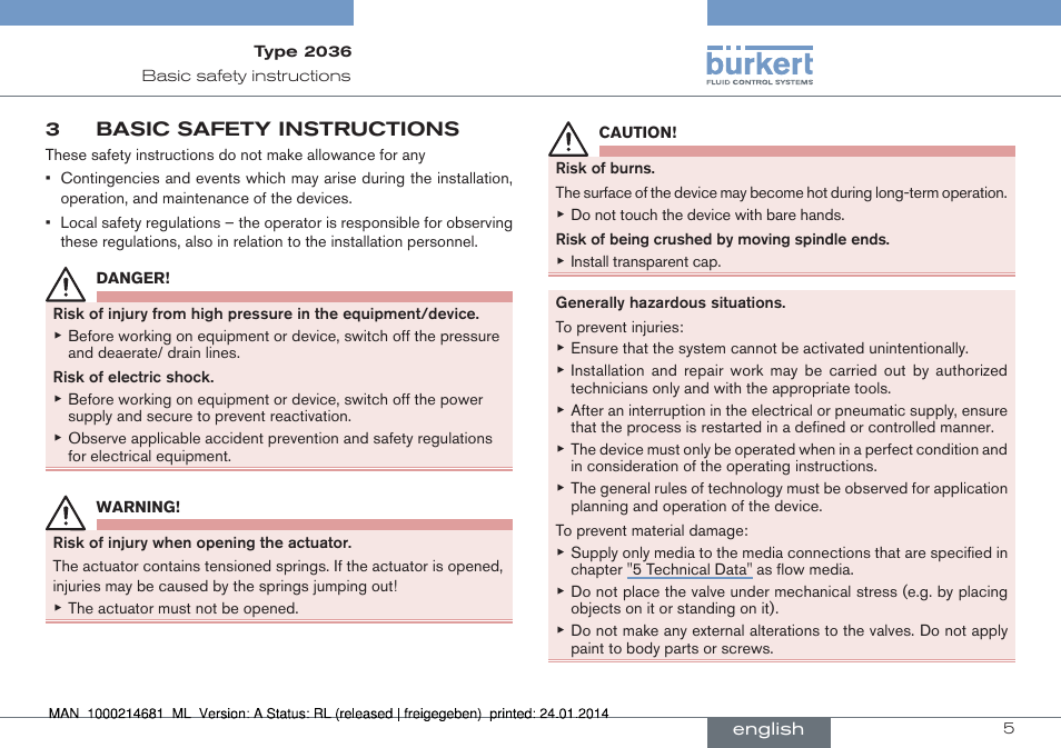 Burkert Type 2036 User Manual | Page 5 / 52