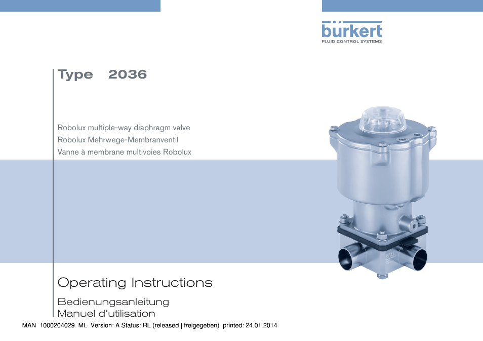 Burkert Type 2036 User Manual | 94 pages