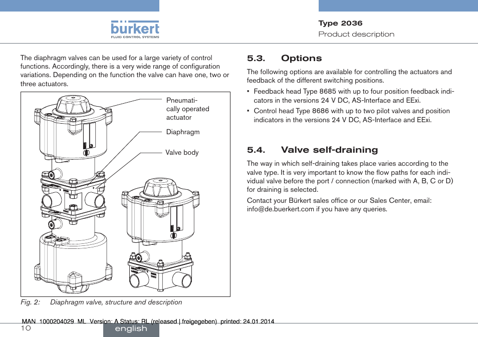 Burkert Type 2036 User Manual | Page 10 / 94