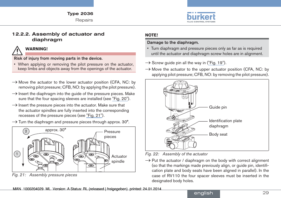 Burkert Type 2036 User Manual | Page 29 / 94