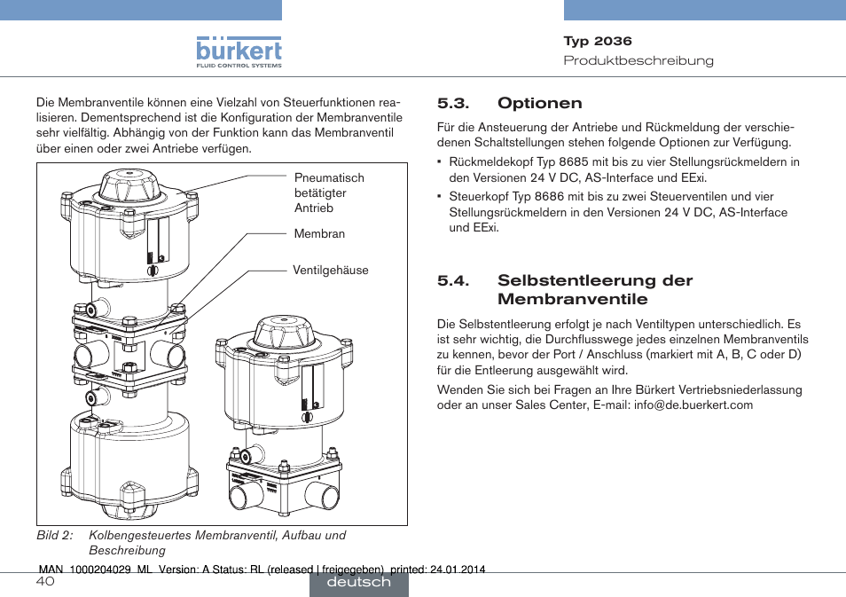 Burkert Type 2036 User Manual | Page 40 / 94