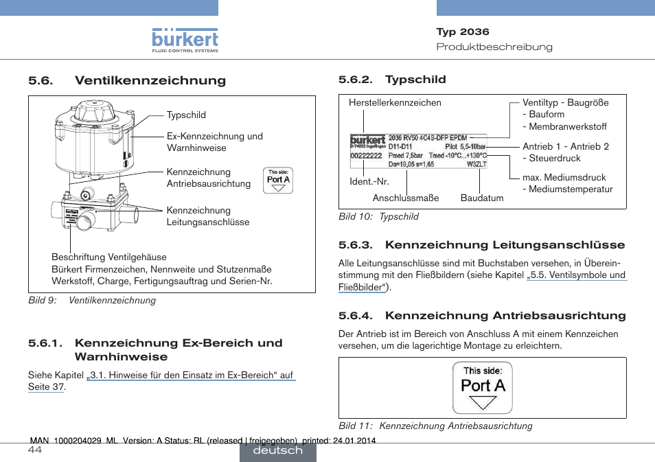 Burkert Type 2036 User Manual | Page 44 / 94