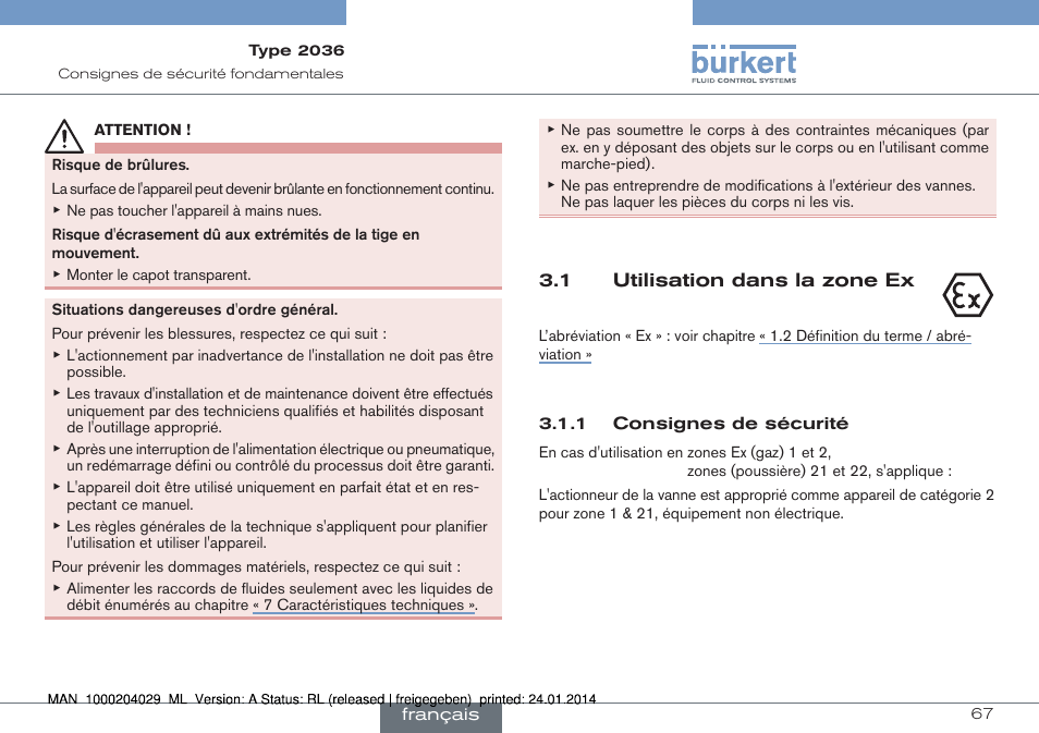 Burkert Type 2036 User Manual | Page 67 / 94