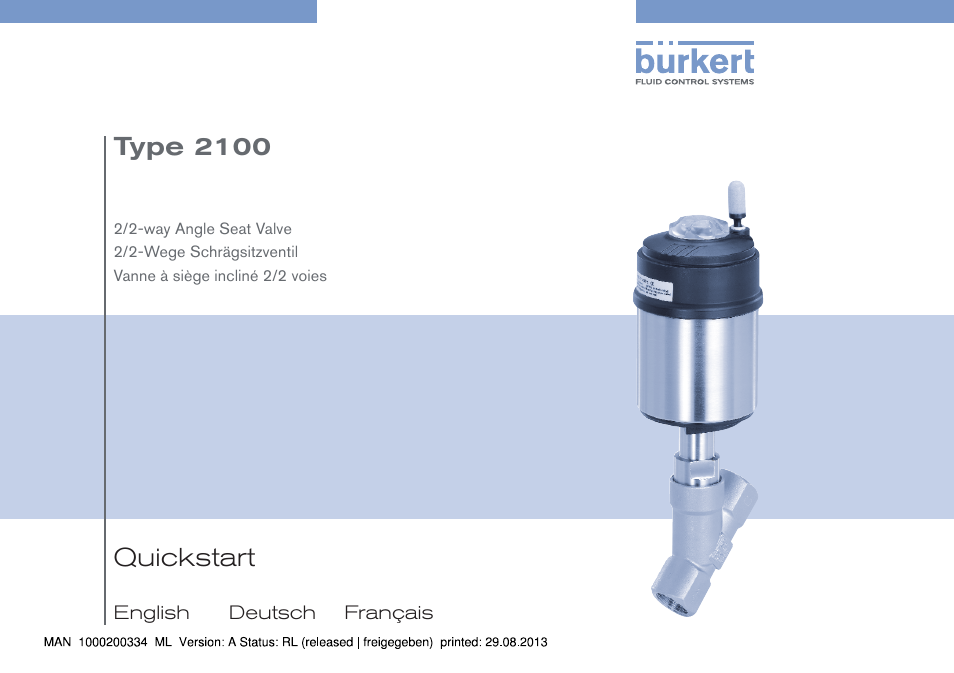 Burkert Type 2100 User Manual | 46 pages