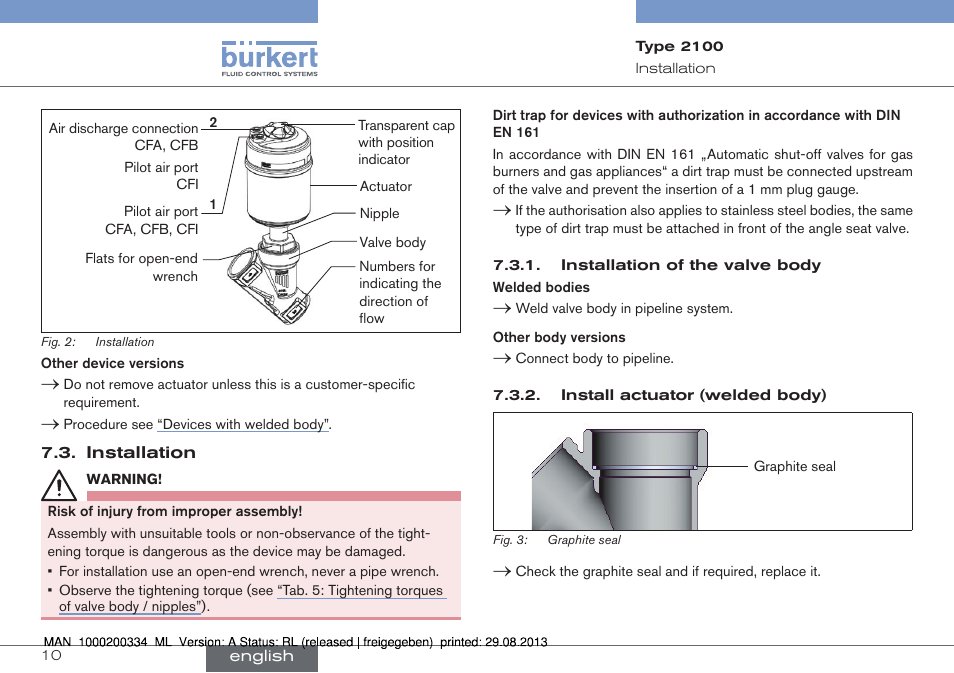 Burkert Type 2100 User Manual | Page 10 / 46