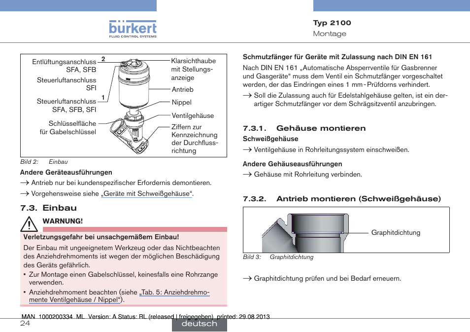 Burkert Type 2100 User Manual | Page 24 / 46