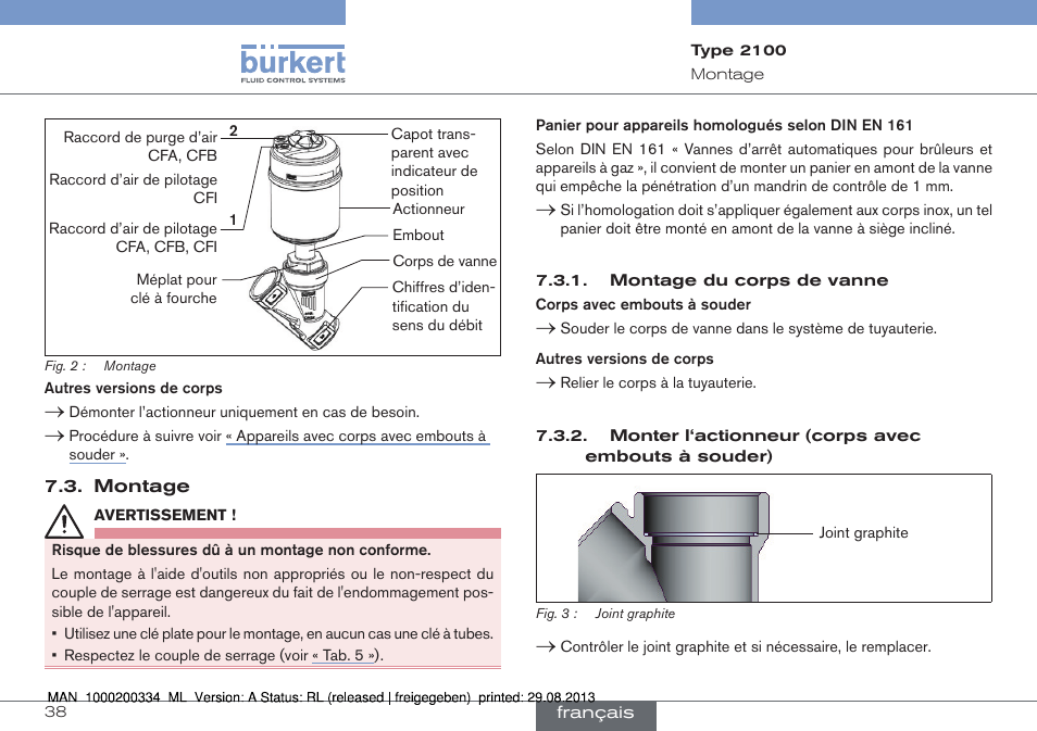 Burkert Type 2100 User Manual | Page 38 / 46