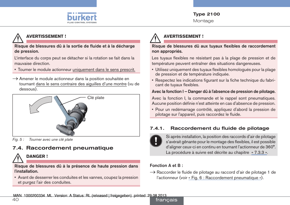 Burkert Type 2100 User Manual | Page 40 / 46