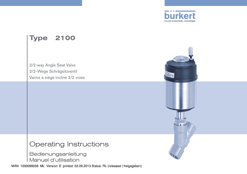 Burkert Type 2100 User Manual | 101 pages