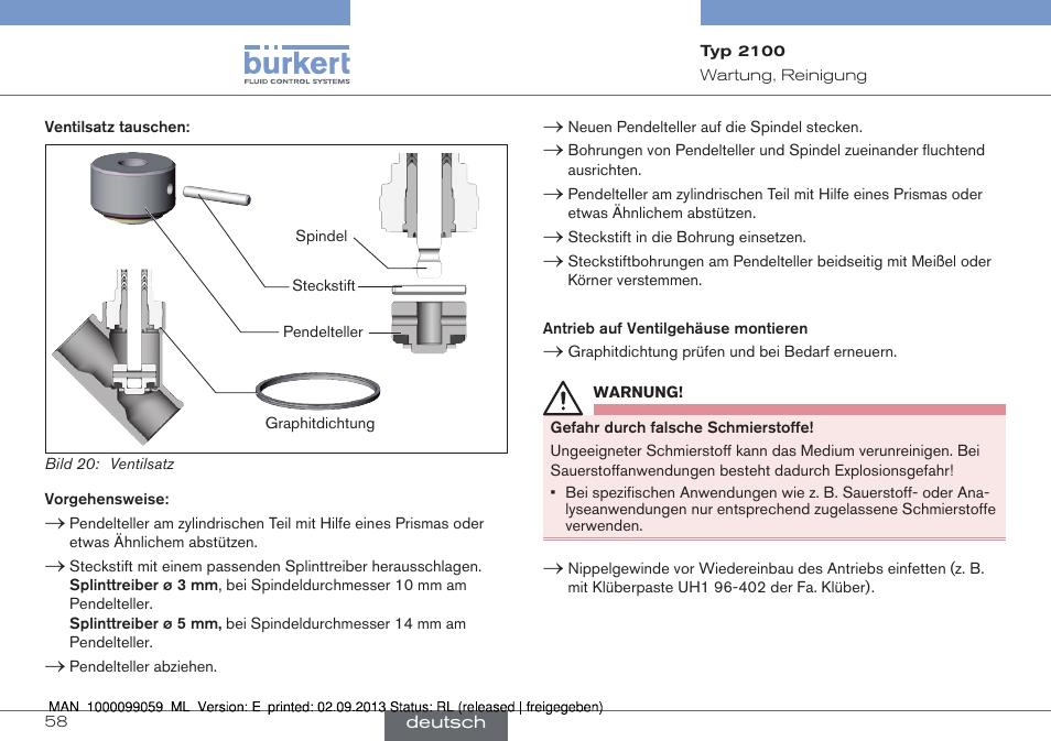 Burkert Type 2100 User Manual | Page 58 / 101