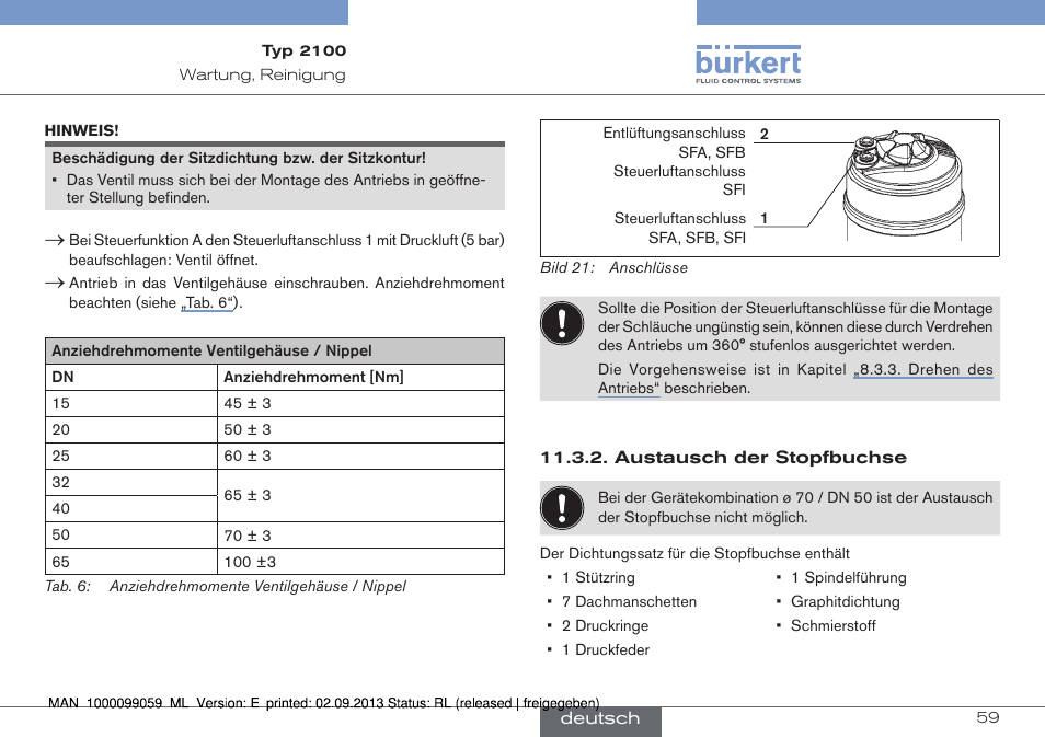 Burkert Type 2100 User Manual | Page 59 / 101