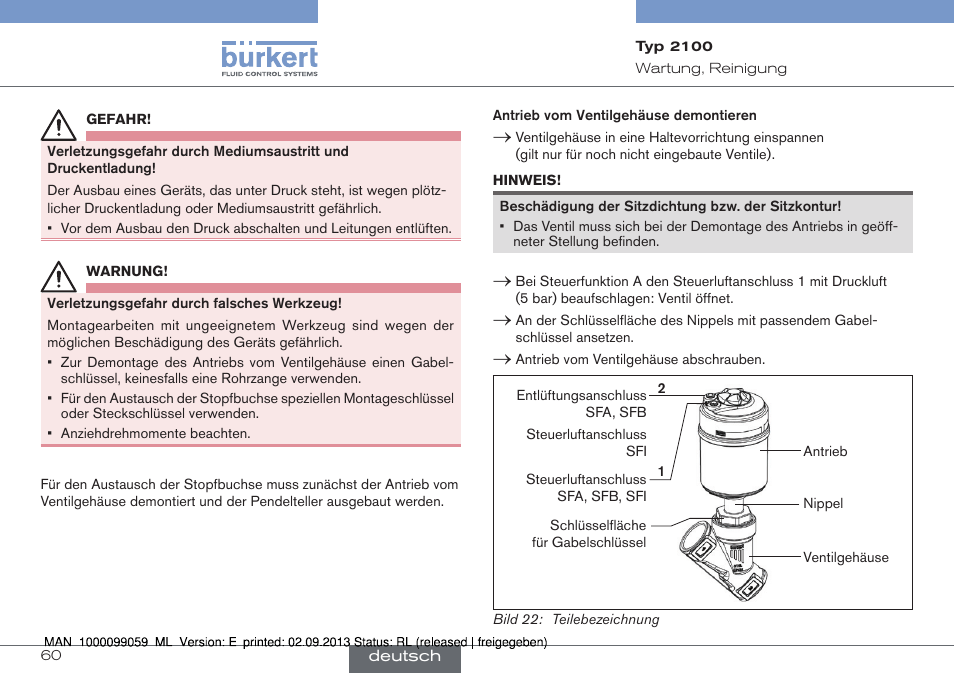 Burkert Type 2100 User Manual | Page 60 / 101