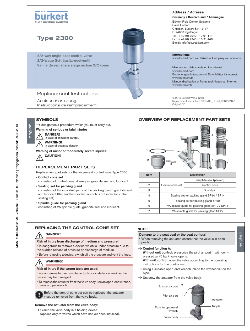 Burkert Type 2300 User Manual | 11 pages