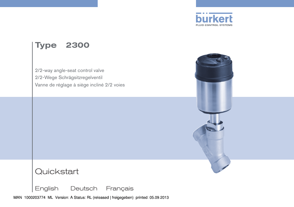 Burkert Type 2300 User Manual | 46 pages