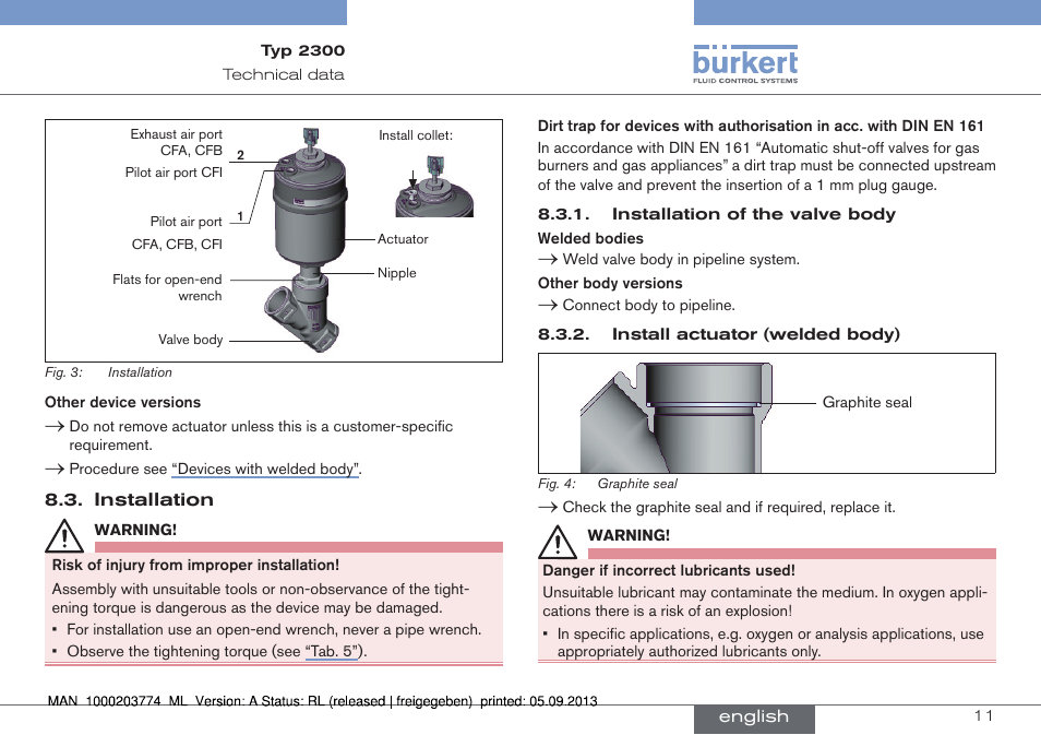 Burkert Type 2300 User Manual | Page 11 / 46