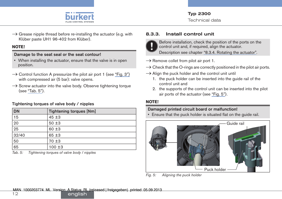 Burkert Type 2300 User Manual | Page 12 / 46