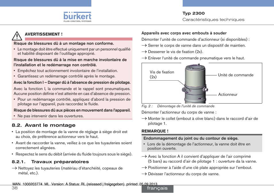 Burkert Type 2300 User Manual | Page 38 / 46