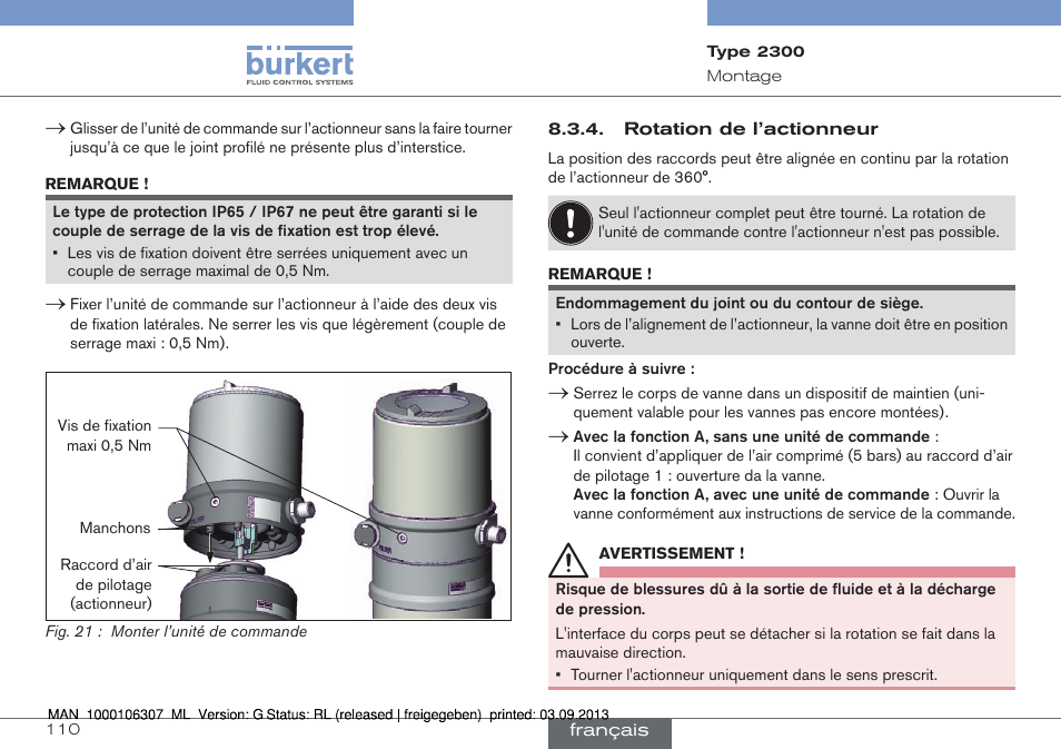 Burkert Type 2300 User Manual | Page 110 / 130